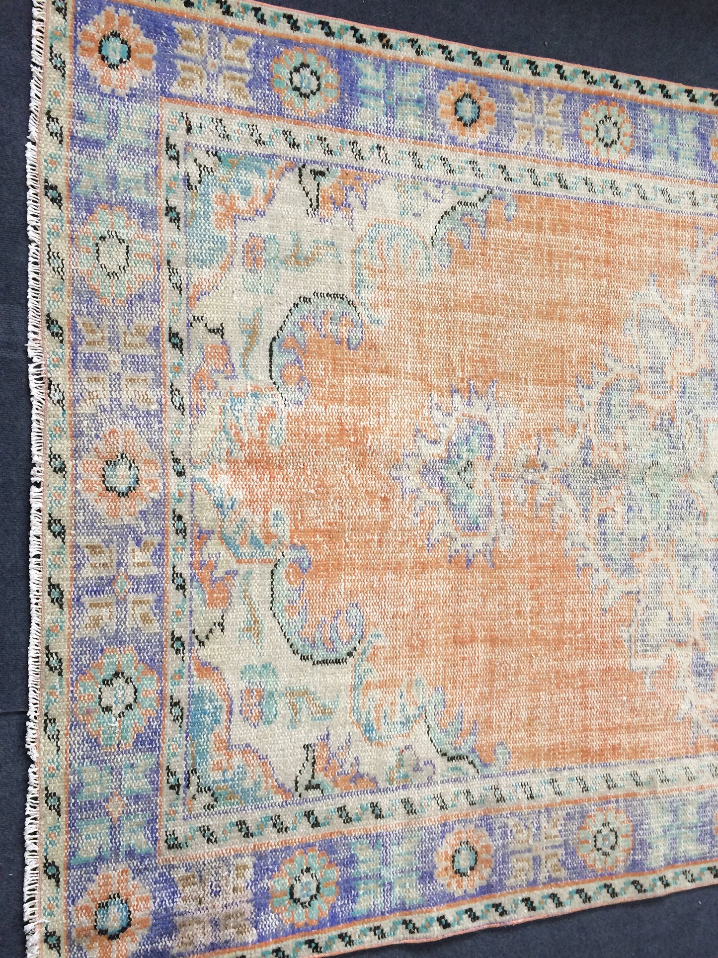 9.4 x 5.6 ft Hand Made Rugs Turkish Rug Oushak Rugs Rustic Oushak Rug Wool Oushak Rugs Oushak Runner Rugs, Farmhouse Rug, Vintage Rugs
