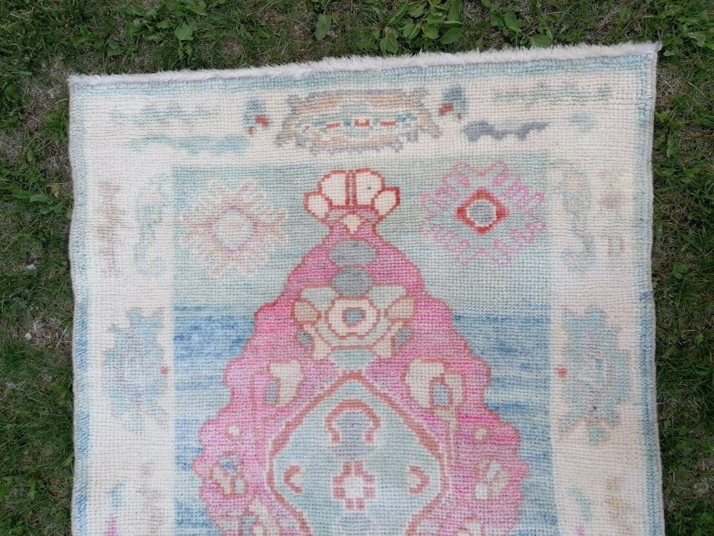 Oushak turkish wool rug 2'11x4'5 new production oushak handmade rug, living room rug, bohemian rug
