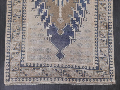 Muted Vintage HandMade Turkish 3.4 x 6.3 Rug Oushak Rug, Rustic Rug, Muted Rug, Vintage Turkish Rug, Farmhouse Rug, Vintage Rug, Wool rug