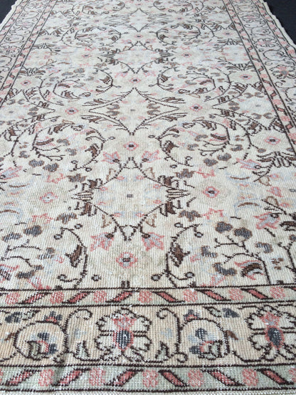4 x 7 Vintage  Turkish Rugs Muted Vintage Oushak Rugs  Turkish  Rug, Boho Rug, Oushak Rug, Wool Rugs, Shabbychic Rug, Farmhouse Rugs