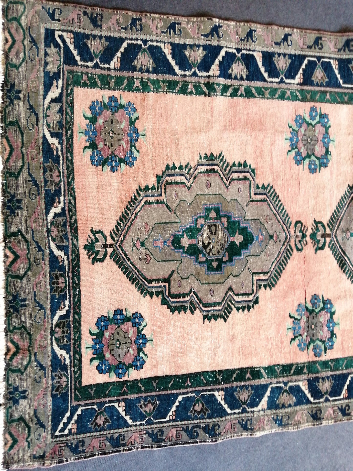Turkish Rug 5x12, Large Area Rug , Vintage Rug, Oushak Rug, Oriental Runner