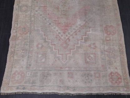 Muted Turkish Muted 3.5 x 6.4 Oriental Rug Large Area Rug Distressed Vintage Rug store Oushak Rug  Muted Rug Hand Knotted Rug