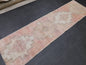 Muted Vintage Oriental Runner Rug 2.8 x 10.5 Muted Oushak Turkish Runner Rug Short Vintage Muted Runner Rug Hallway Runner Soft Wool Runner