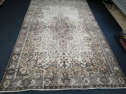 6.3 x 10 OUSHAK RUG TURKISH Oushak Rug Vintage Oushak Runner Rug Vintage Runner Rug Wool Oushak Rug Hand Made Rugs Vintage Turkish Rug