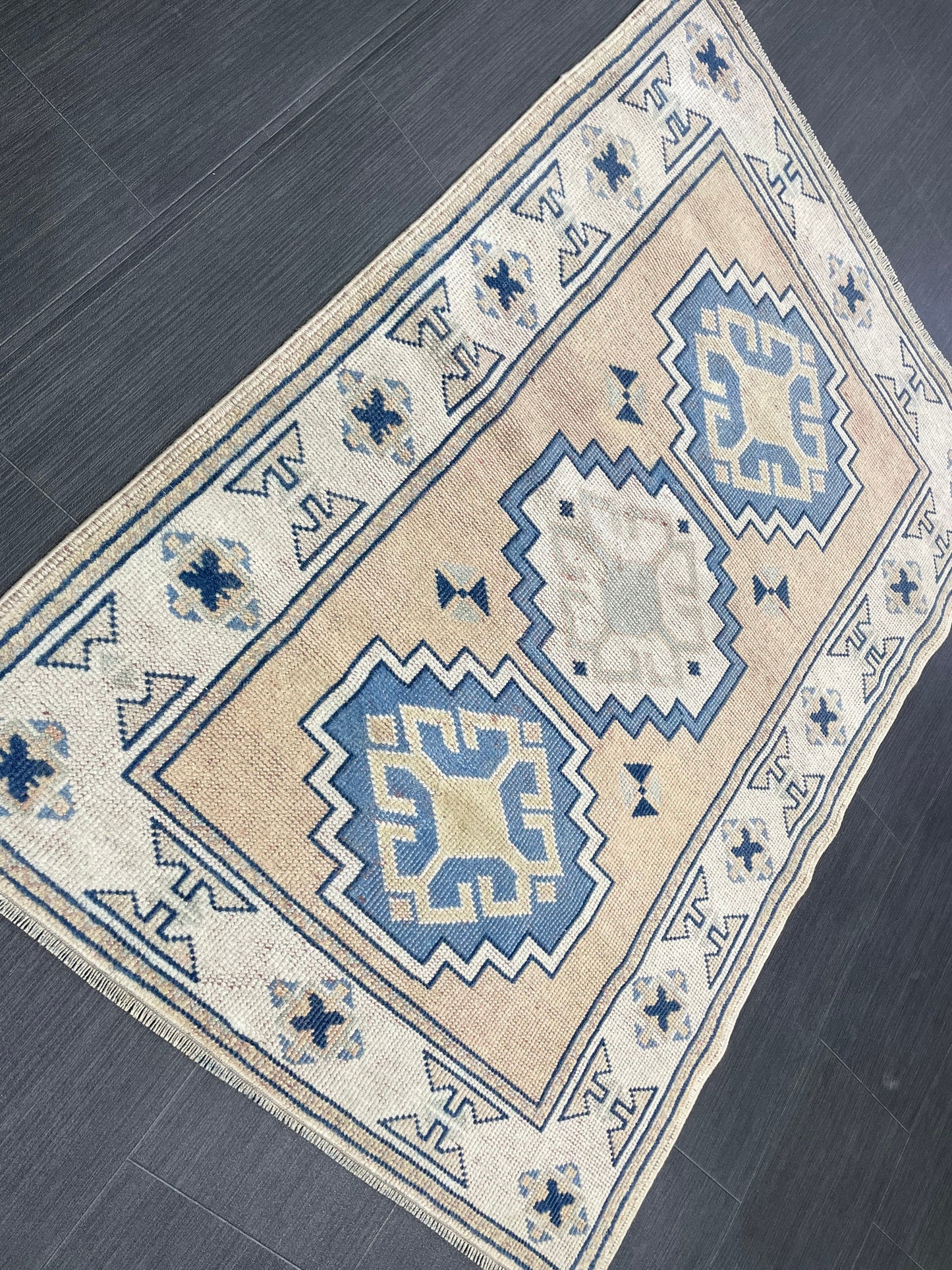 Hand Knotted Rug, Wool RUG, TURKISH Rug 3x4 ft, Vintage Oushak Rug, Vintage Persian Rug, Wool Oushak Rug, Handmade Vintage Rug