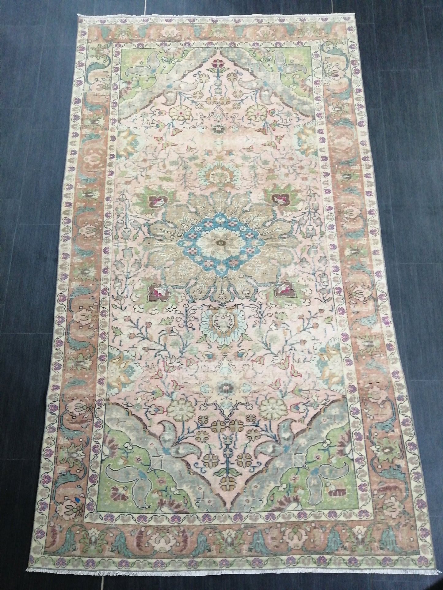 Muted Persian Rugs, 8.2 x 4.6 Wool Rug, Oushak Rug, Rustic Rug, Bohemian Rug, Farmhouse Rug, Vintage  Persian Rug