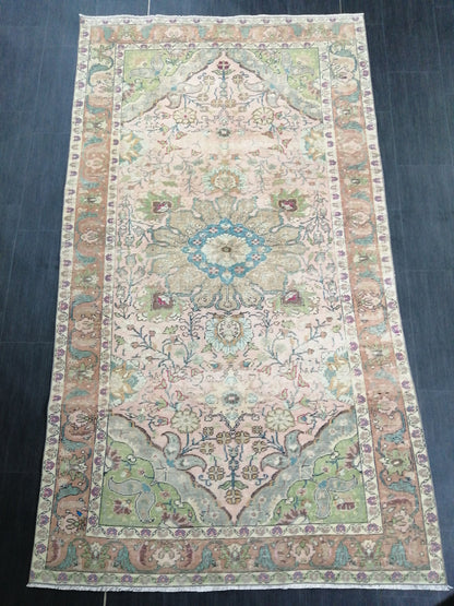 Muted Persian Rugs, 8.2 x 4.6 Wool Rug, Oushak Rug, Rustic Rug, Bohemian Rug, Farmhouse Rug, Vintage  Persian Rug