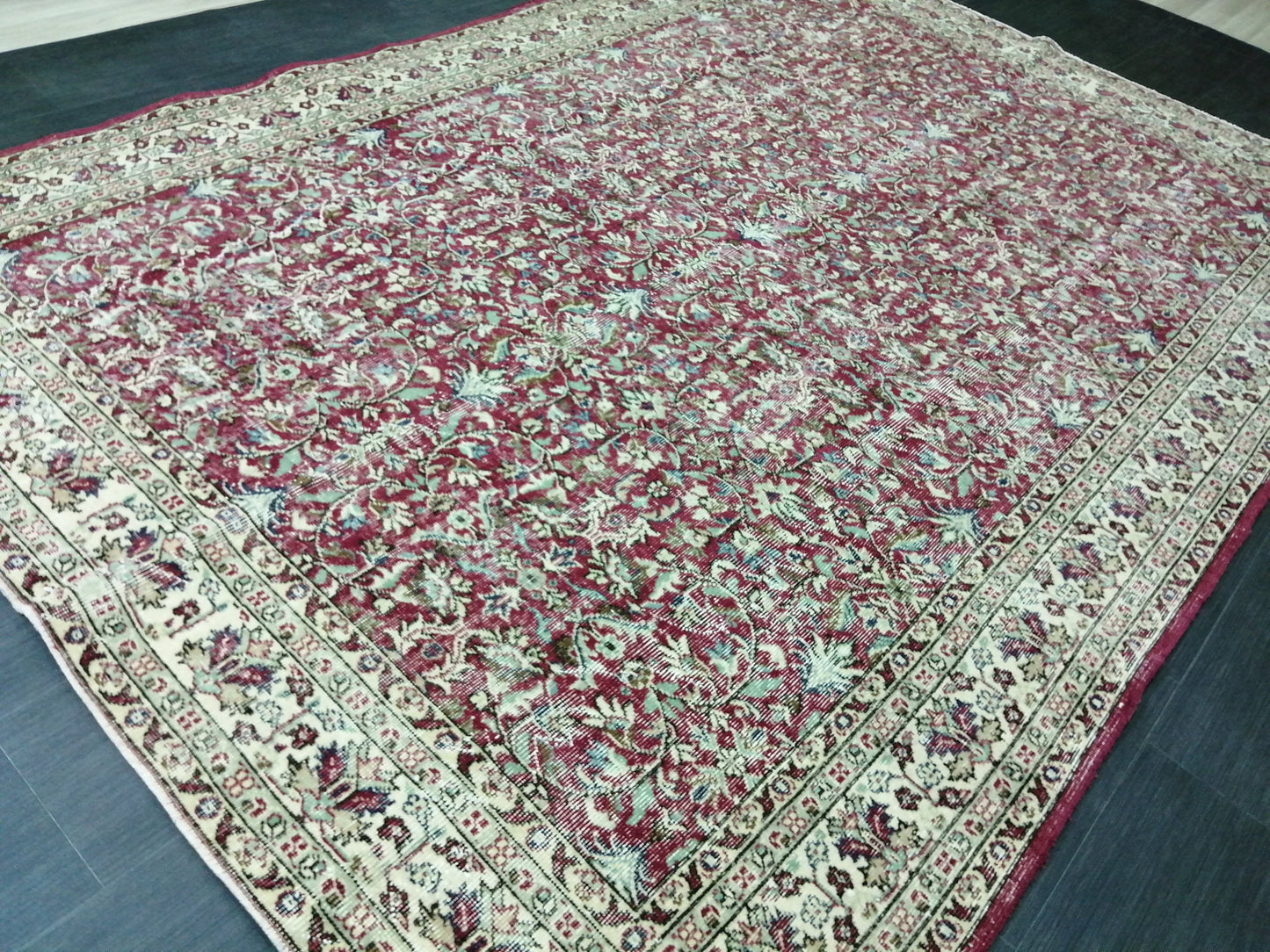 Large TURKISH Oushak Rug 6.7 x 9.7 Vintage Oushak Runner Rug Vintage Runner Rug Wool Oriental Rug Hand Made Rugs Turkish Rug