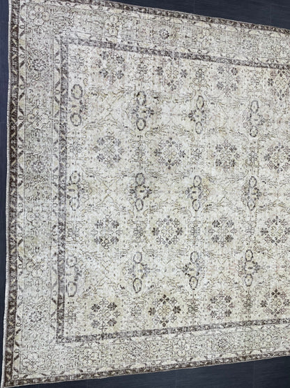 Hand Knotted Rug 6.7 x 10.5 TURKISH Rug Vintage Rug Oushak Rug Wool Distressed Rug Handmade Rugs Vintage Turkish Rug