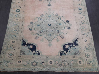 Muted Persian RUG Vintage Oushak Rug Large 5 x 10.5 Vintage Rug Wool Oriental Rug Hand Knotted Rugs Vintage Turkish Rug Muted Rug 5x10 rug