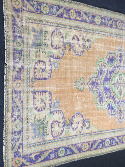 6.2 x 10 Large Area OUSHAK RUG TURKISH Oushak Rug Vintage Rug Vintage Runner Rug Wool 6 by 10 Rug Hand Made Rugs Vintage Turkish Rug