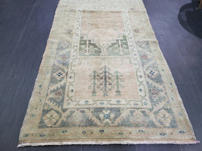 Handmade Rug, 2.9 x 4.5 Oushak Rug, Rustic Rug, Persian Rug, Turkish Rug, Farmhouse Rug, Vintage Rug, Wool rug, Hand Knotted Rug