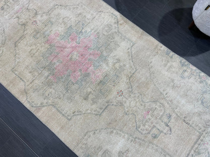 Distressed RUG, Vintage 3.4 x 7.2 Rug, Oushak Rug, Handmade Rug, Turkish Rug, Antique Rug, Farmhouse  Rug, Persian Rug,Rustic Rug