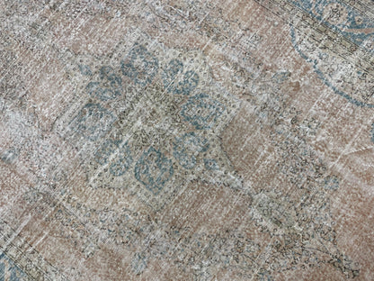 Vintage RUG Hand Knotted 7.5 x 10.6 TURKISH Rug Vintage Oushak Rug Wool Distressed Rug Handmade Rugs Vintage Turkish Rug