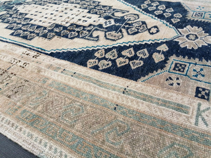 3.5 x 6.8 OUSHAK RUG, TURKISH Antique Rug,  Vintage  Rug, Antique Rug Wool Handknotted Rug,  Hand Made Rugs Vintage Turkish Rug