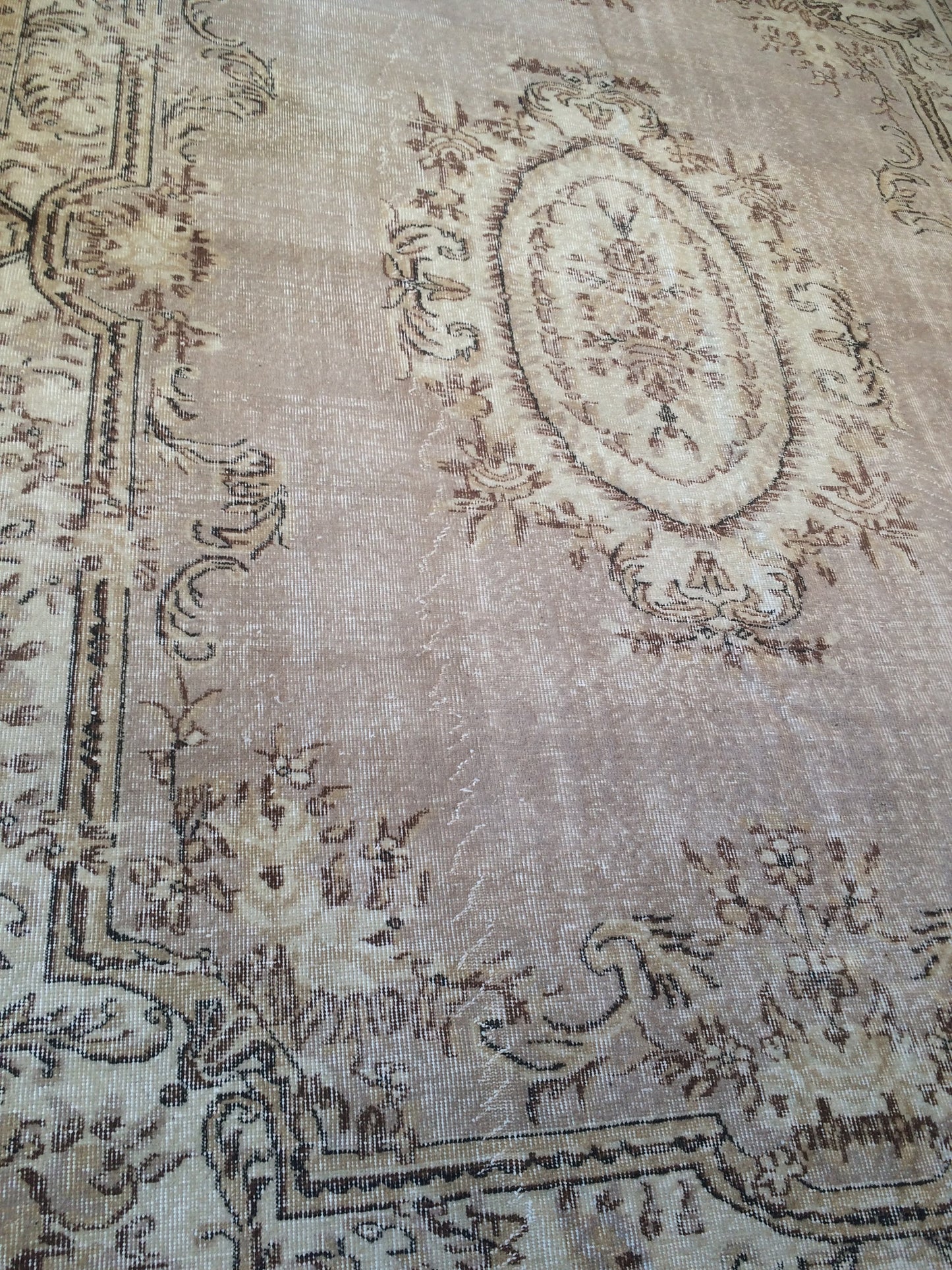 7.4 x 10 Vintage Oushak Large Area Turkish Rug Wool Oushak Rug Oushak Rugs 8 by 10 Muted Rug Oriental Rug Persian Rug