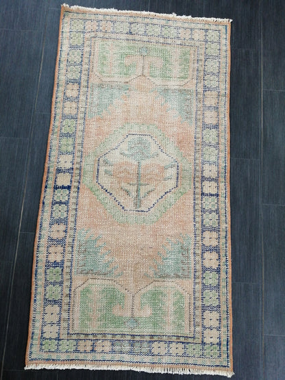 4.8 x 2.5 Muted Rugs, Distressed Hand Made Rug, Oushak Rug, Rustic Rug, Boho Rug, Turkish Rug, Farmhouse Rug, Vintage Rug, Wool rug