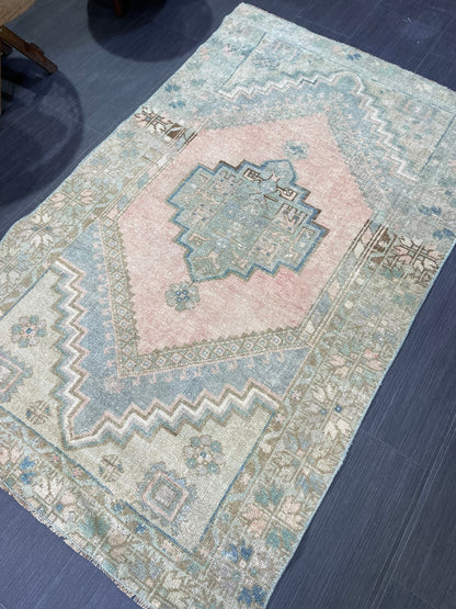 Handmade Rug, Oushak 3.3 x 5.3 Rug,  Persian Rug, Oriental Rug, Turkish Rug, Farmhouse Rug, Vintage Wool rug