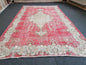9'7x5'6 turkish oushak rug  vintage oushak rug vintage runner rug wool oushak rug distressed hand made rugs