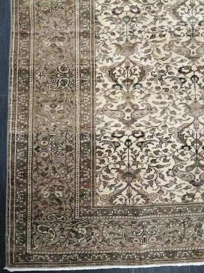Quality Neutral Rug 6.2 x 9.5 HAND MADE Rug Neutral Vintage Turkish Rug Oushak Rug Turkish Neutral Rug, Oriental Rug, Wool large Neutral Rug