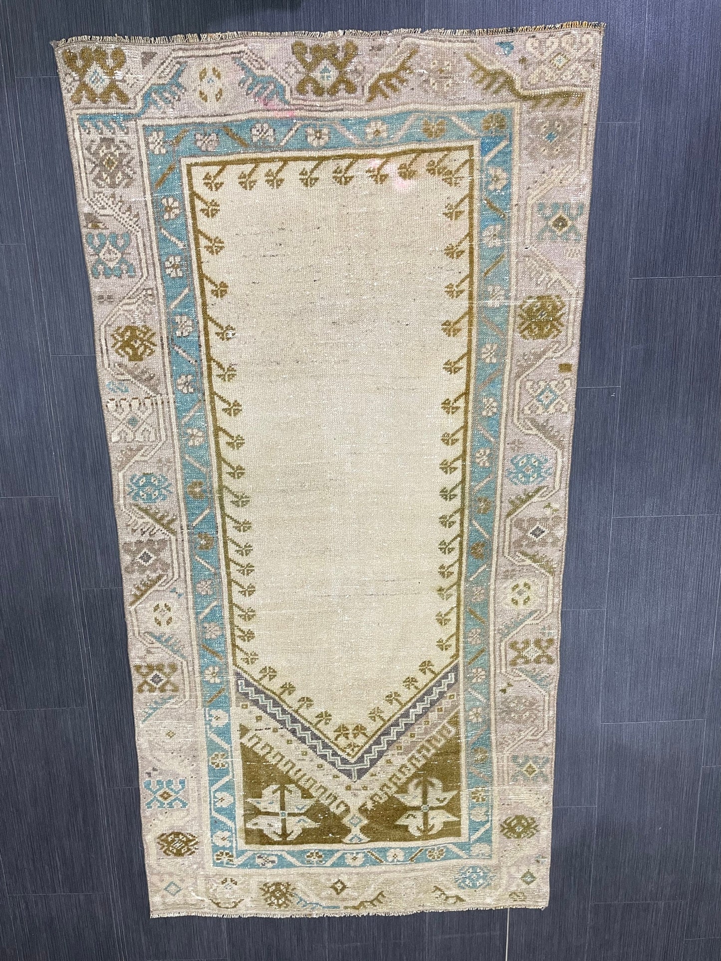 Vintage Rug 3.2 x 6.3 Turkish Rug Wool Vanity Rug Handmade Rug Persian Rug, Hand Knotted Wool Rug