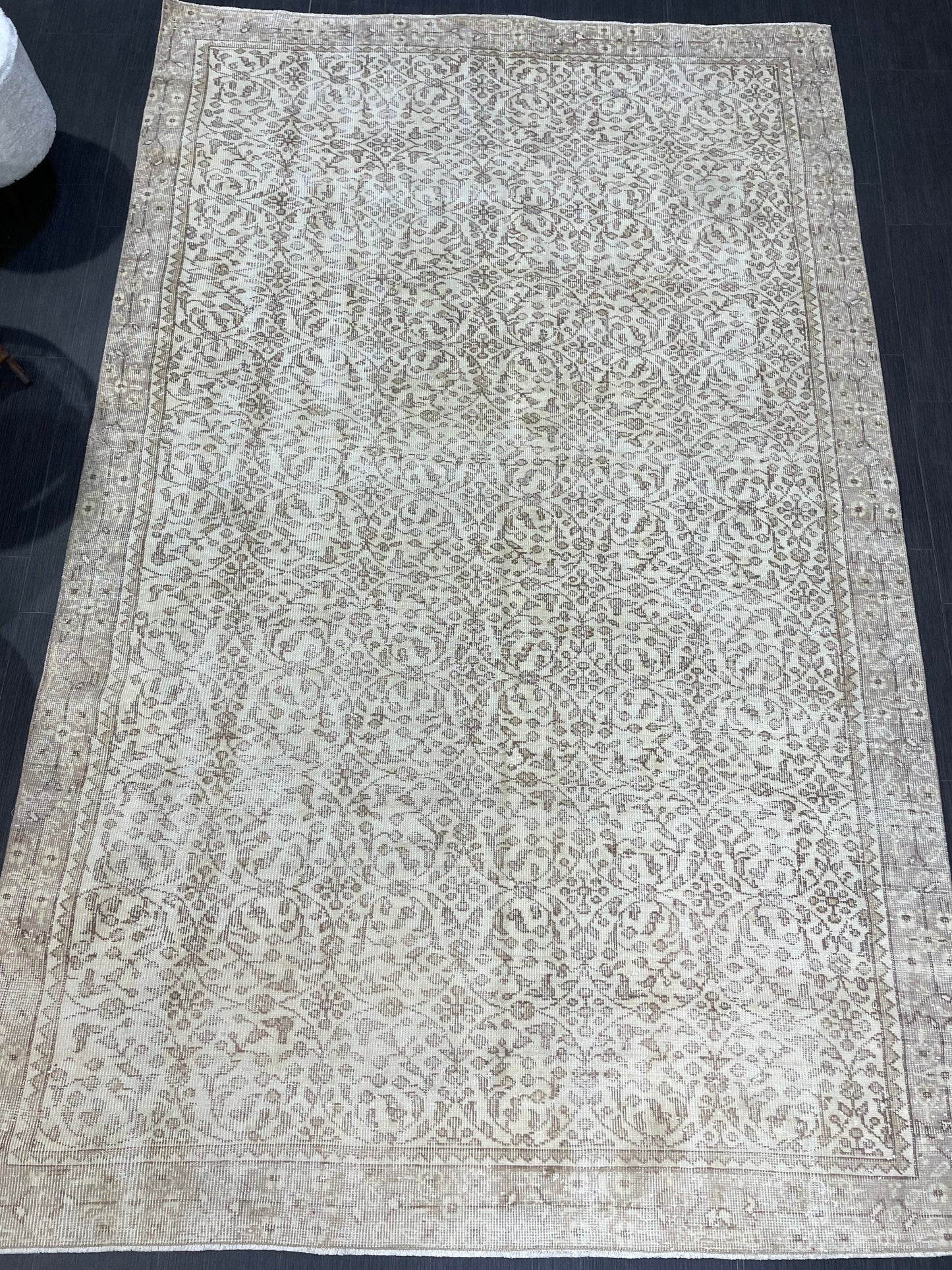 Neutral Vintage Rug, Muted 5.10 x 9.3 Rug, Living Room Rug,Oushak Rug,Hand Knotted Rug, Persian Rug,Turkish Rug, Handmade Rugs