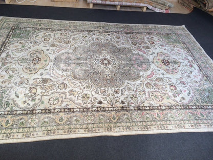 6.7 x 9.8 Turkish Oushak Rug Large Area Rug, Vintage Rug Oushak Rug 7 by 10 Muted Rug