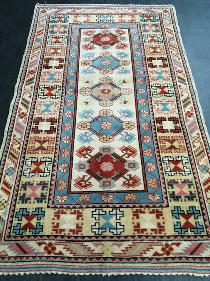 3.8x6.6 Rug Hand Made Rug, Oushak Rug, Soft wool Rug, Rug Fun Rug Turkish Rug, Farmhouse Rug, Vintage Wool Carpet Oriental Rug