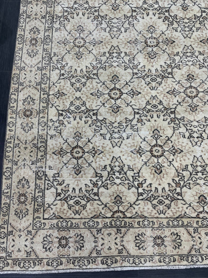 Muted Persian RUG 6.9 x 11 Turkish Rug Natural Rug Antique Rug Vintage Rug Wool Muted Oriental Rug Handmade Rug Hand Knotted Rug 7x11 rug