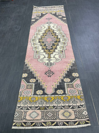 Hand Knotted Runner 2.3 x 8 Vintage Runner Rug Hallway Runner Rug Kitchen Runner Rug Wool Runner Rug Wool Turkish Runner Rug