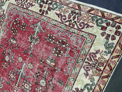 Persian RUG, TURKISH Rug, Handknotted 3.8 x 7 Rug, Oriental Rug, Vintage Rug, Handmade Rug, Turkish Rug Antique Rug