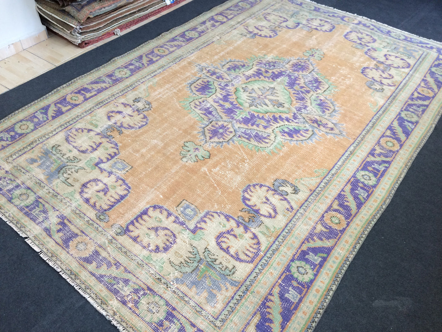 6.2 x 10 Large Area OUSHAK RUG TURKISH Oushak Rug Vintage Rug Vintage Runner Rug Wool 6 by 10 Rug Hand Made Rugs Vintage Turkish Rug