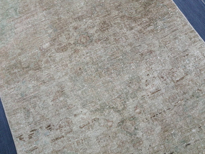 Muted Oushak Runner 13 x 2.9 Turkish Runner Rug Muted Vintage Runner Rug Hallway Runner Rug Kitchen Runner  Wool Runner Rug Wool Oushak Rug