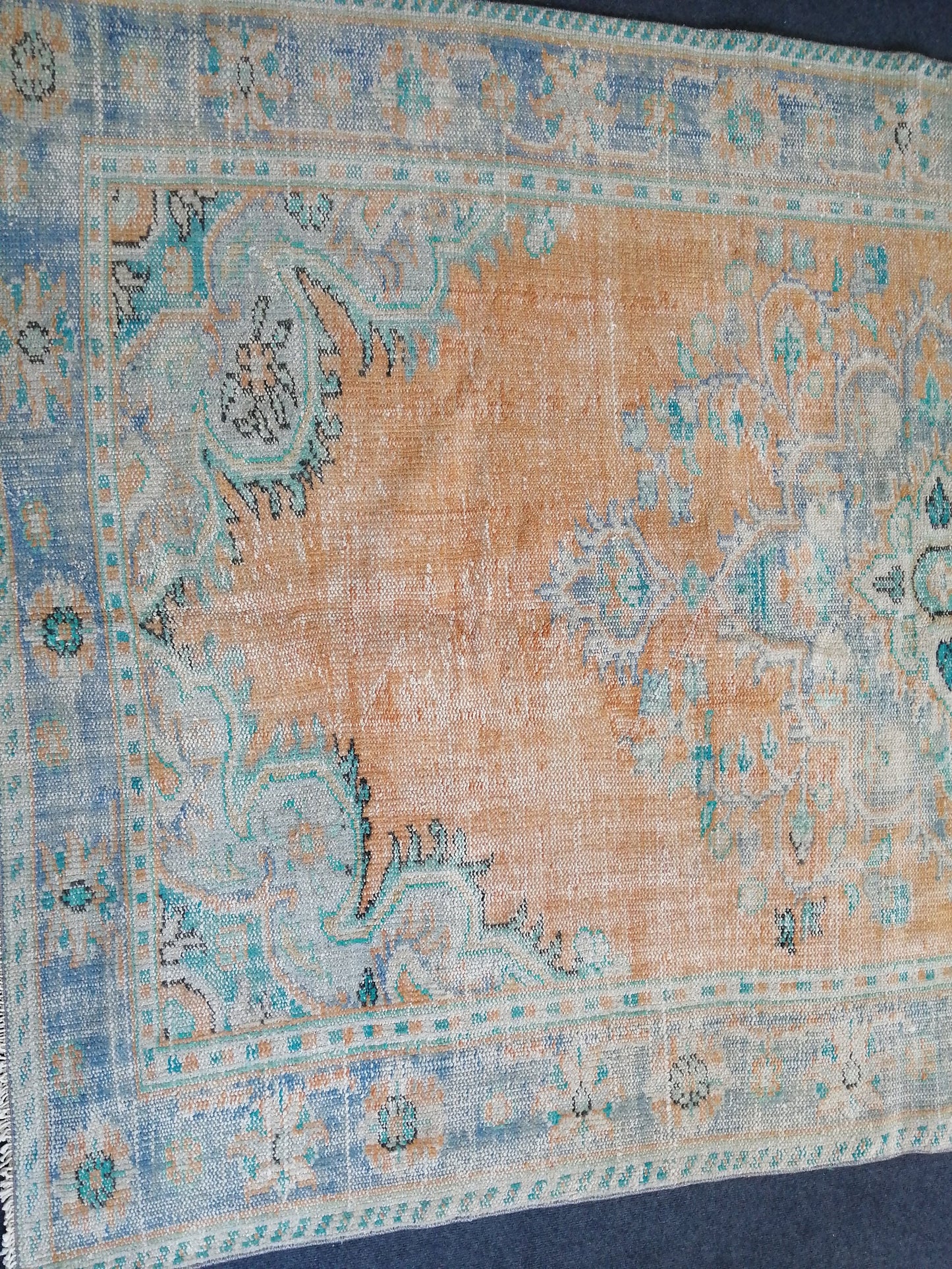 9.6 X 6 Vintage rugs, Turkish Oushak Rugs, Bohemian Rug, Living Room Rug, Oushak Rug, Hand woven Rug, Muted Wool Oushak Rug