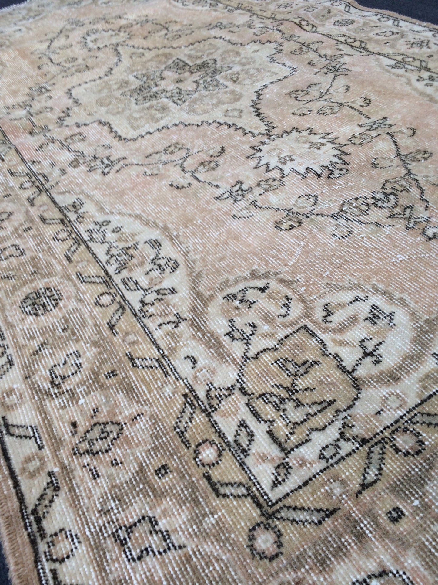 Vintage Rug Oushak 4 x 7.7 Rug Turkish Rug Muted Hand Knotted Wool Rug Handmade Rug Oriental Rug