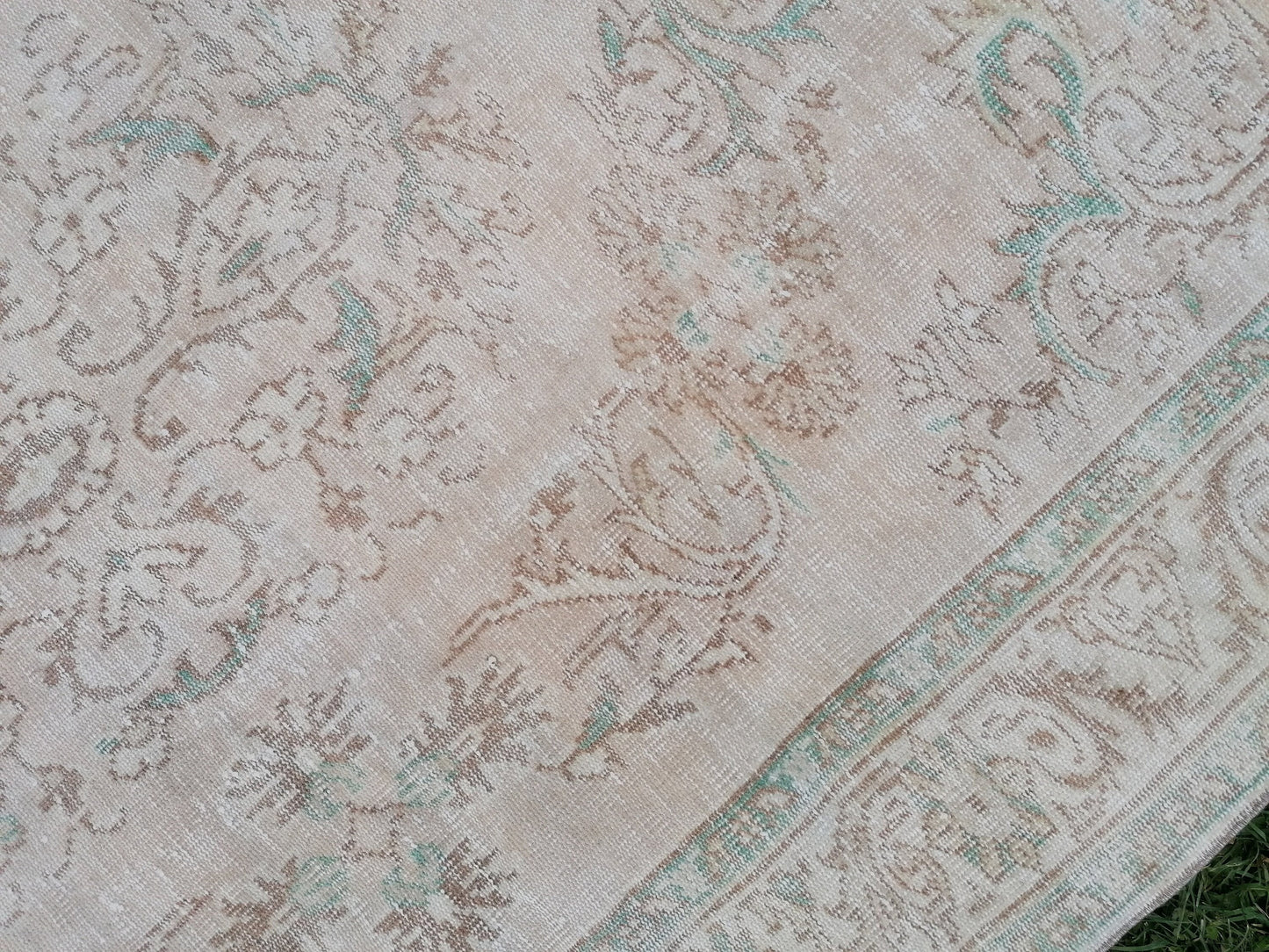 Oushak rug 6x9'4 distressed mudet vintage rug, faded living room rug anatolian rug