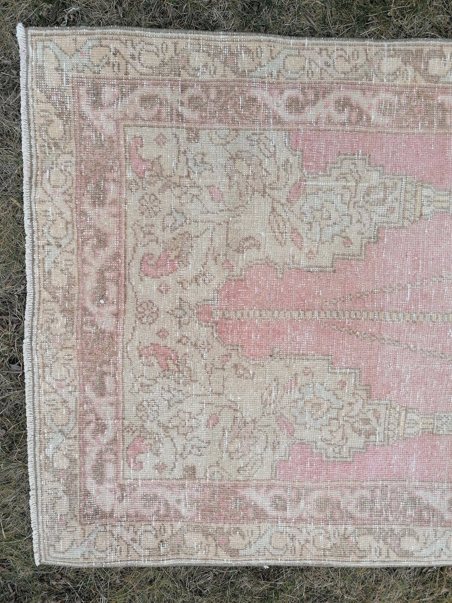 Turkish oushak wool rug, 3'2x5'7 vintage rug, vintage  hand made rug kitchen rug bohemian rug