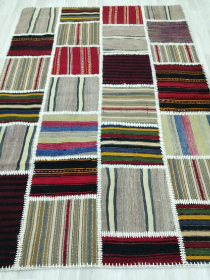 Patchwork Rugs, Hand Made Rug, Oushak Rug, Rustic Rug, Bohemian Rug, Rug Runner, Turkish Rug, Farmhouse Rug, Vintage Rug, Wool rug