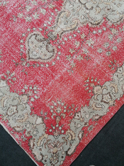 9'7x5'6 turkish oushak rug  vintage oushak rug vintage runner rug wool oushak rug distressed hand made rugs