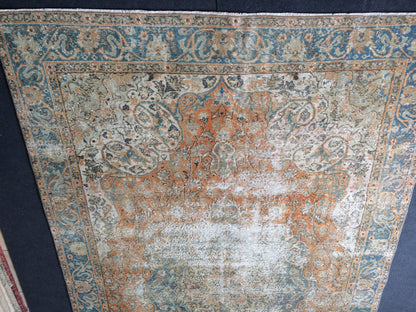 6.3 x 10.5 Distressed Area Rug, Oushak  Rug, Vintage  Rug Turkish Rugs, Oushak Rug Antique Handmade Rug