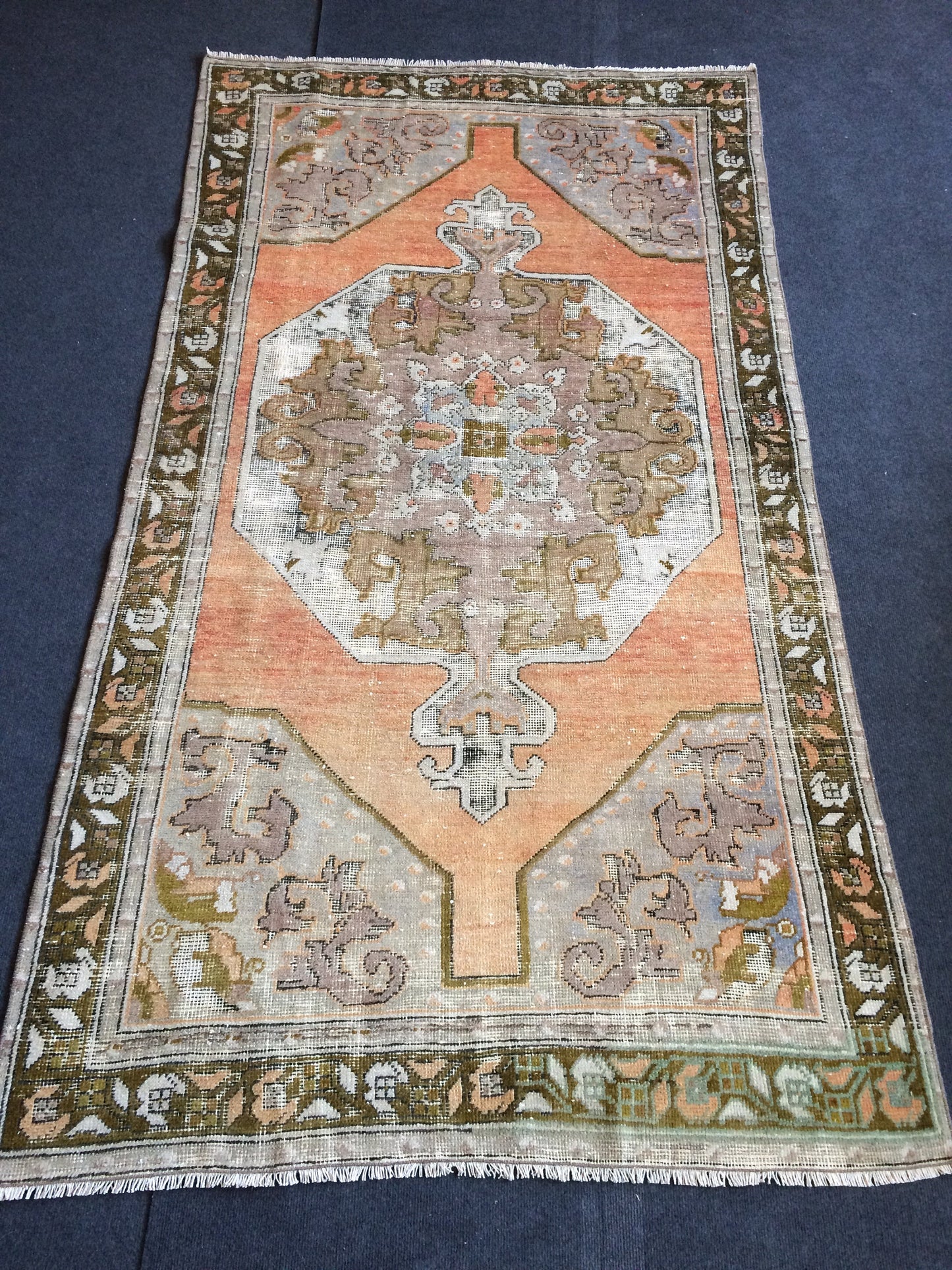 OUSHAK RUG TURKISH Oushak Rug Vintage Oushak Runner Rug Vintage Runner Rug Wool Oushak Rug Hand Made Rugs Vintage Turkish Rug
