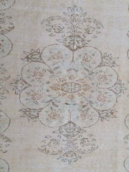 Vintage rug 8'7x5' muted wool oushak rug hand made rugs vintage turkish rug distressed rug